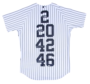 New York Yankees Core Four Multi Signed Yankees Home Jersey (Steiner & MLB Authenticated)